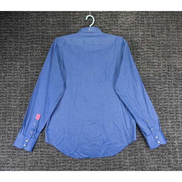 Robert Graham Shirt Mens XL Blue Tailored Fit Cotton Long Sleeve Designer City - Picture 10 of 12